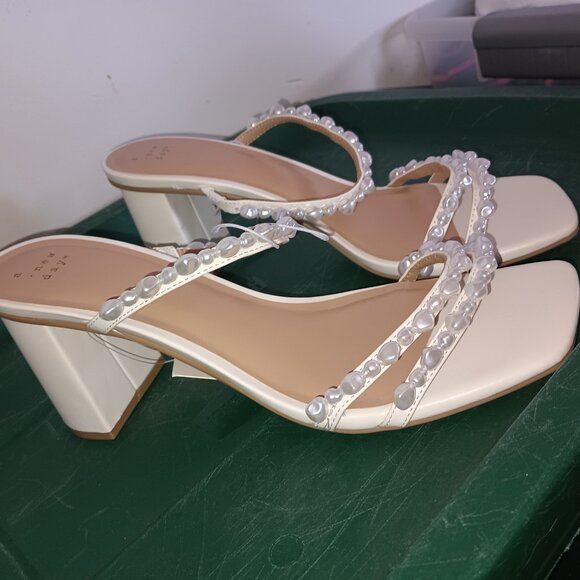 NEW A New Day™  Women's Stacy Mule Heels - Cream 11 - Picture 5 of 8